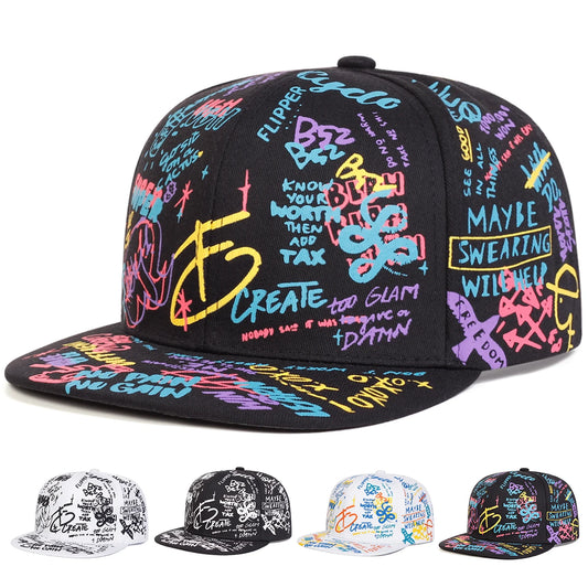 Unisex 88 Letter Graffiti Print Hip-hop Hats Fashion Spring Autumn Outdoor Adjustable Casual Baseball Caps Sunscreen Hat