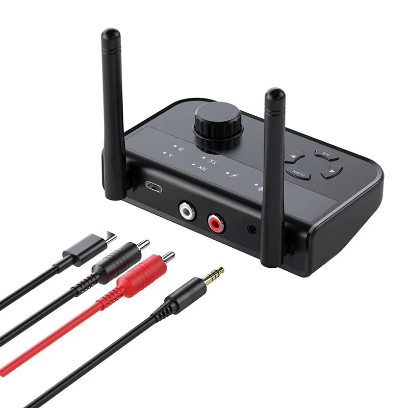 Bluetooth 5.3 Audio Transmitter Receiver Wireless Music Adapter Pair 2 Devices BT 5.0 3.5mm Aux Jack RCA For TV Car PC Headphone