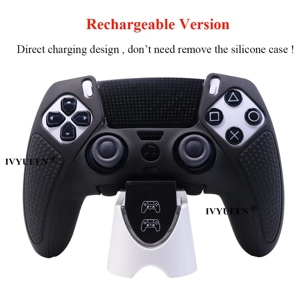 IVYUEEN Water Transform Printing Protective Skin for PlayStation 5 PS5 DualSense Edge Controller Soft Silicone Case Cover