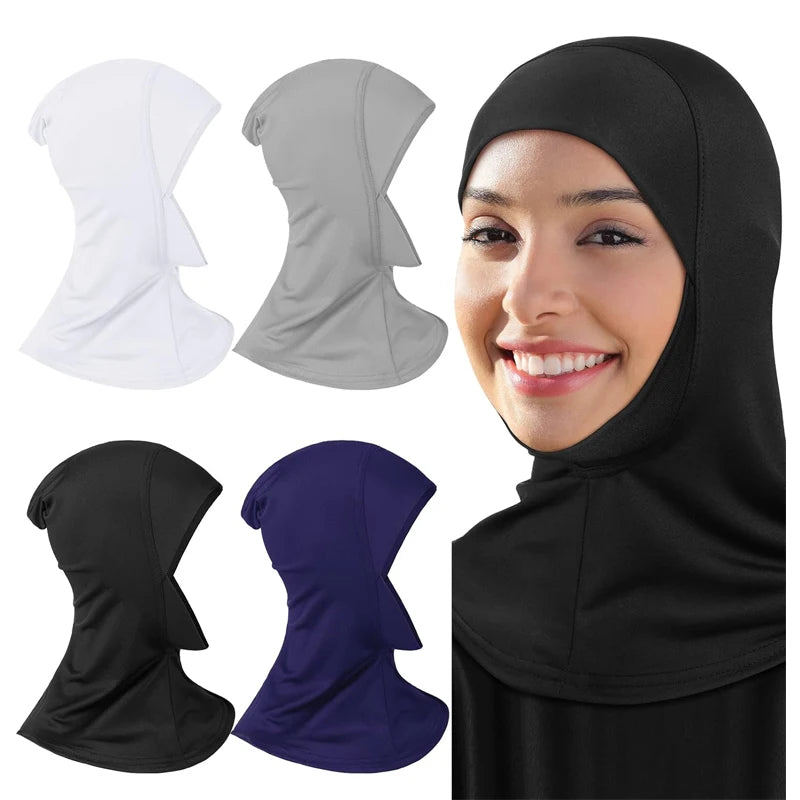 New Women Islamic Muslim Underscarf Inner Hijab Caps Veil Hijab Head Scarves Bonnet Soft Stretch Long Shawl Wrap Neck Hat