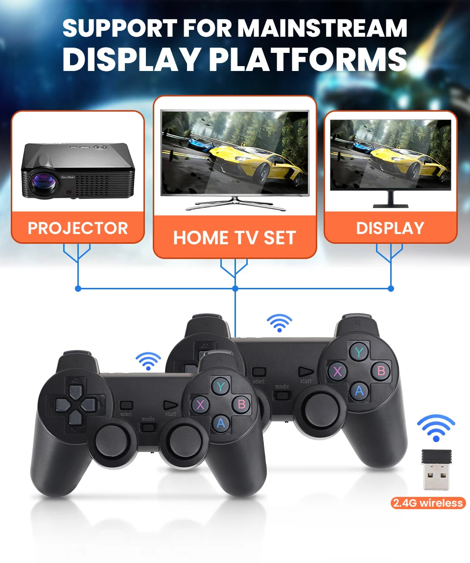 GD10 Game Player 256G 4K HD Video Game Console Double Wireless 2.4G Controller Retro Console 58000 Games For PSP Christmas Gift