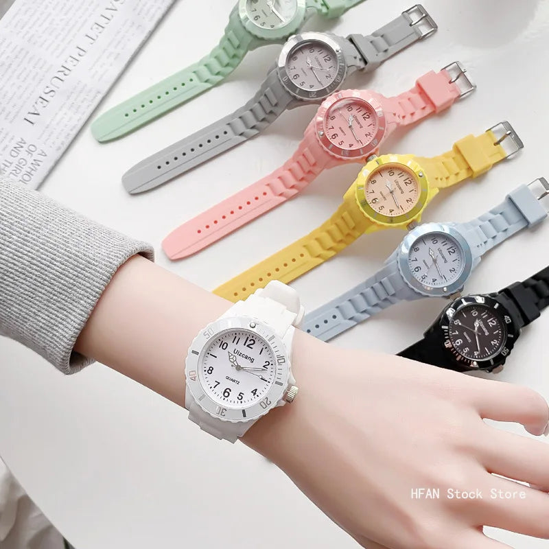 Candy Color Silicone Watches Couple Sports Waterproof Watch Multifunctional Digital Wristwatch Women Men Fashion WristWatches