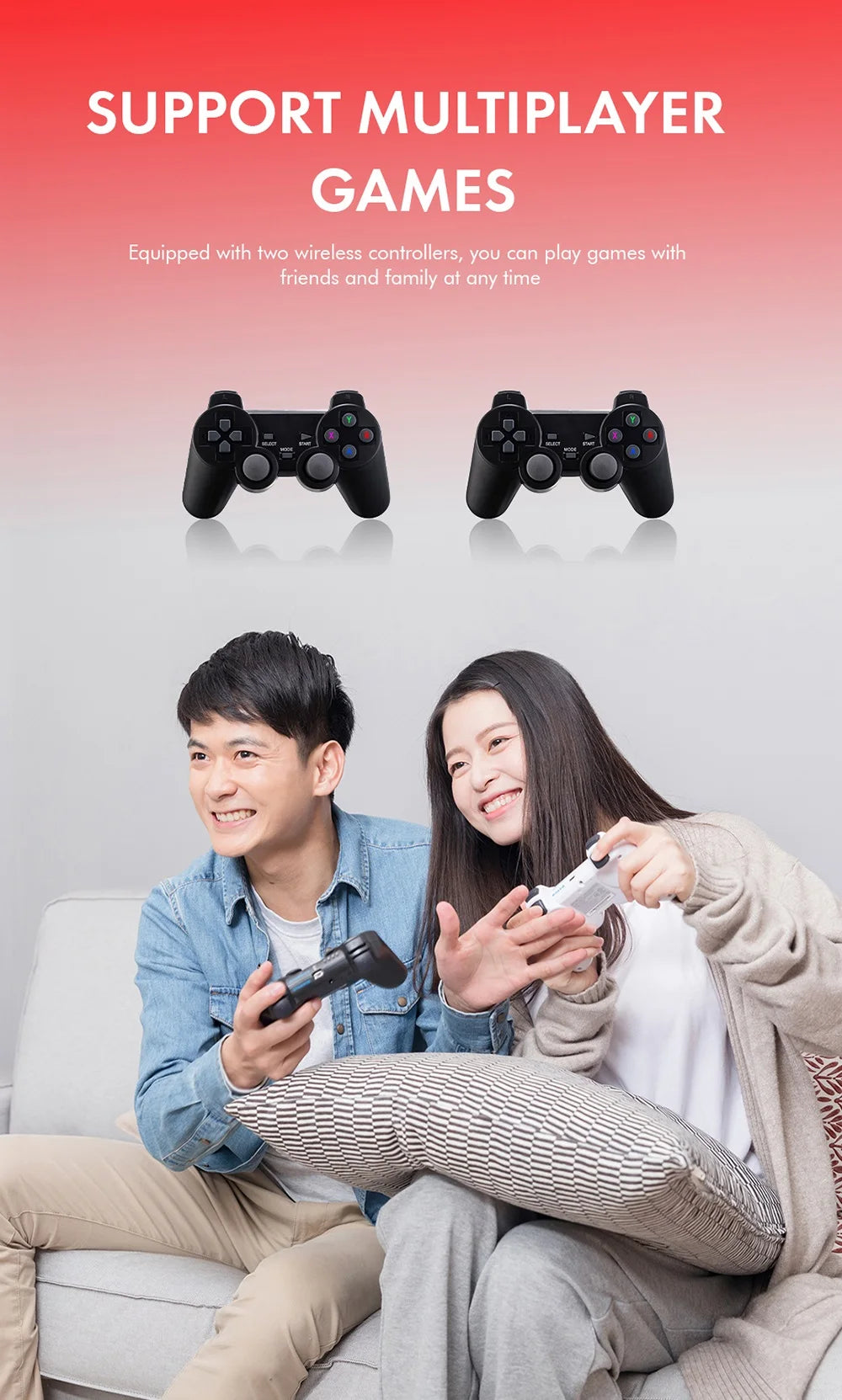 GD10 Game Player 256G 4K HD Video Game Console Double Wireless 2.4G Controller Retro Console 58000 Games For PSP Christmas Gift