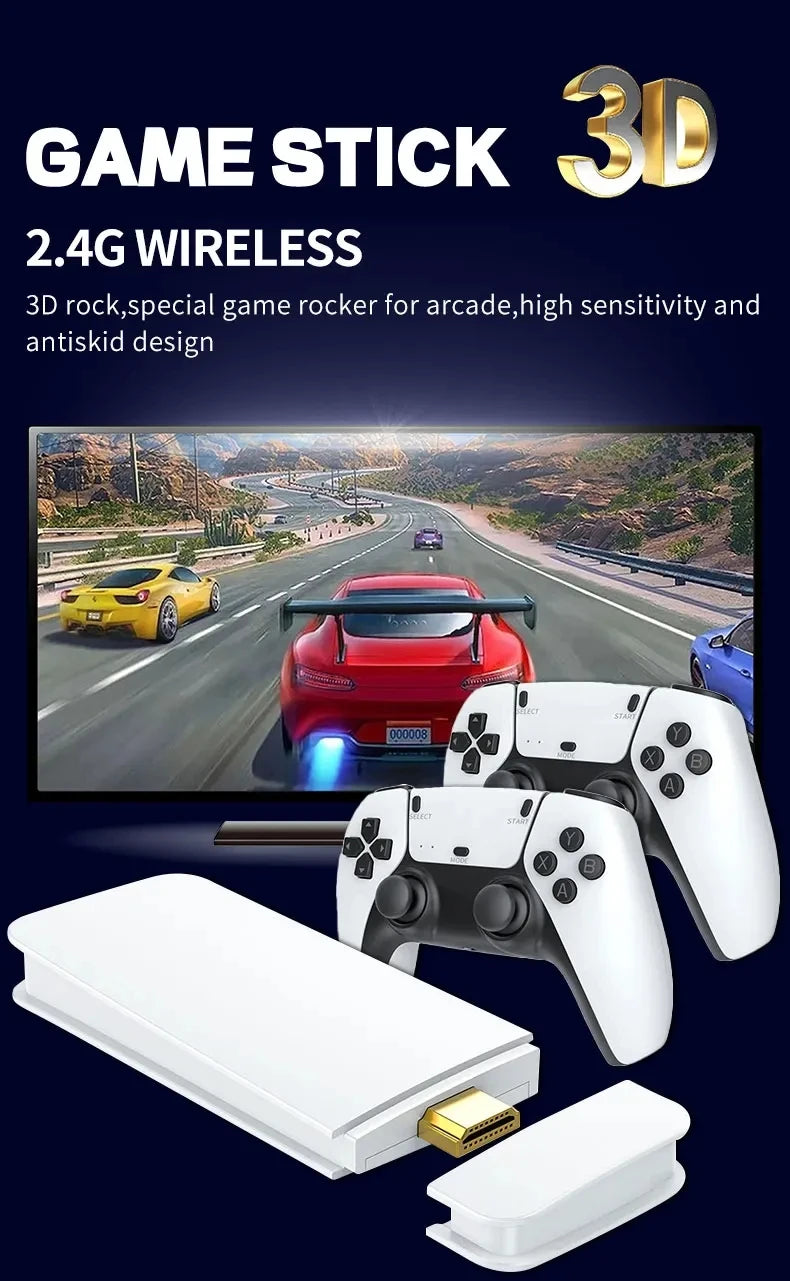 M15 gaming stick mini TV handheld game console wireless game controller video game 64G 20000+retro games two player game PS1 GBA