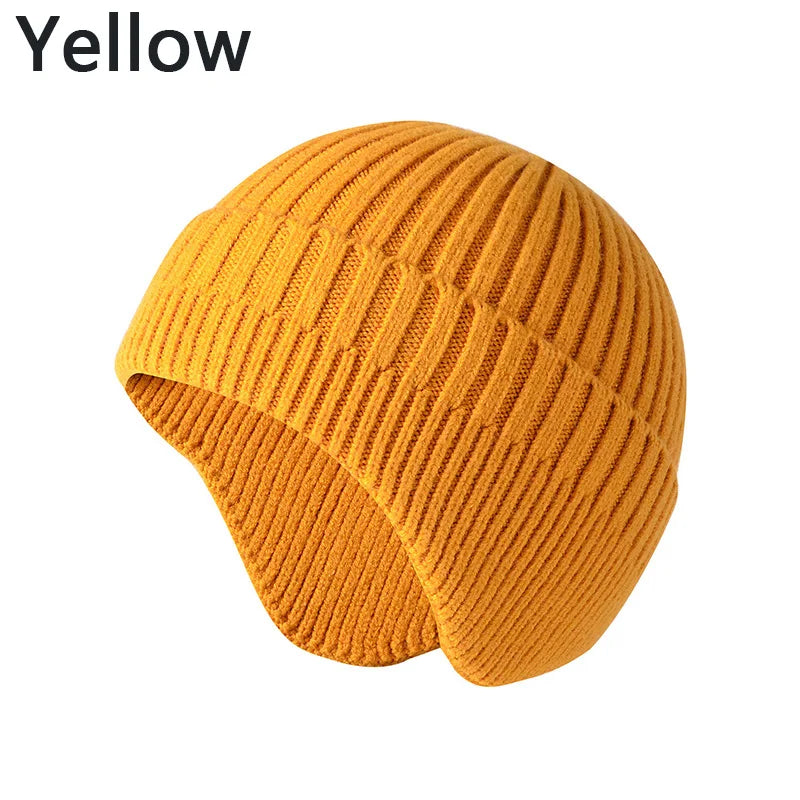 Warm Winter Autumn Trooper Aviator Hat with Earflaps Men Women Ear Protection Fleece Hat Knit Skull Ski Beanies Stylish Beanie